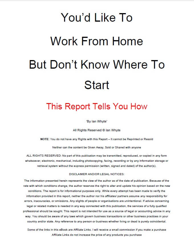 Work From Home pdf